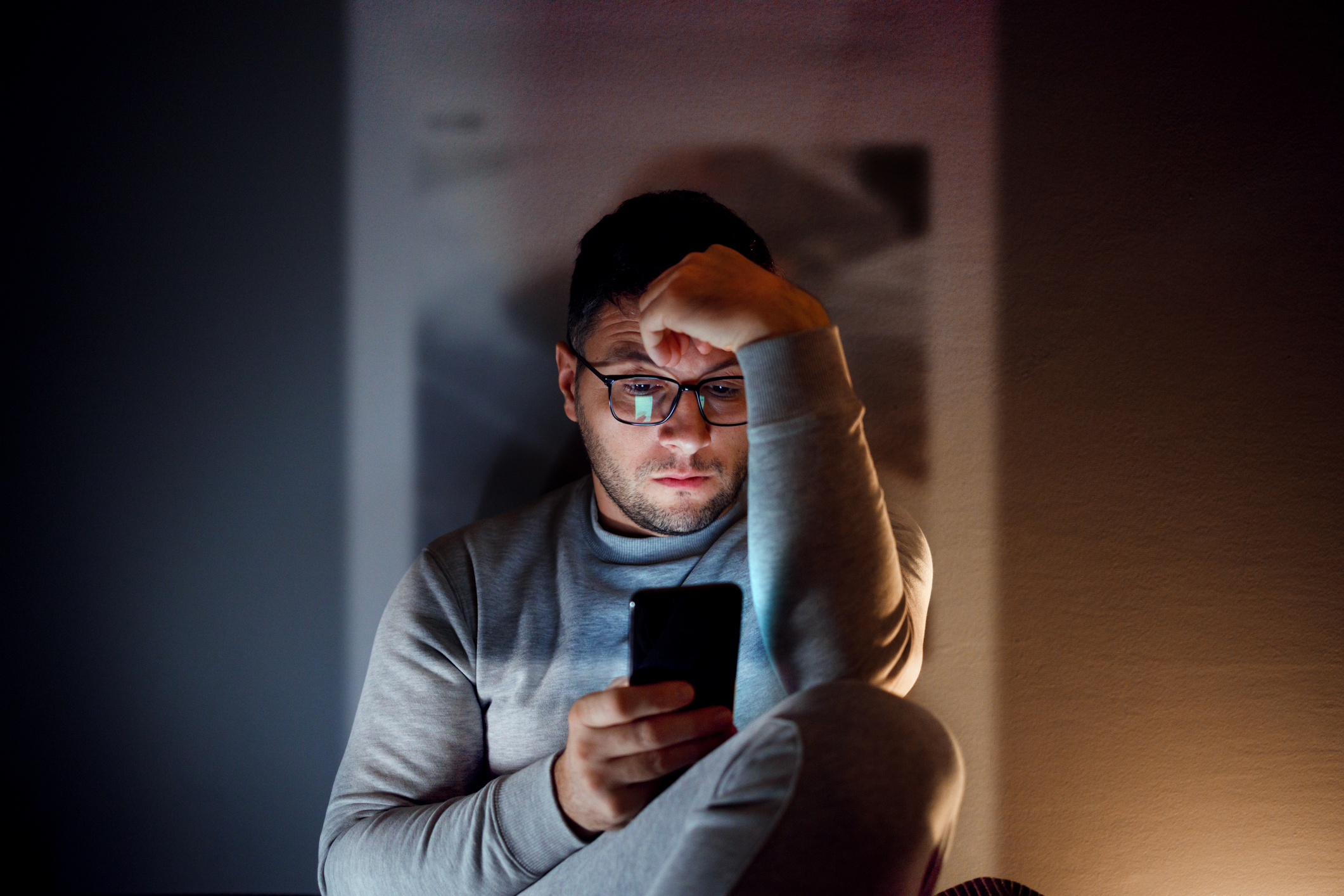 Person Texting Late at Night