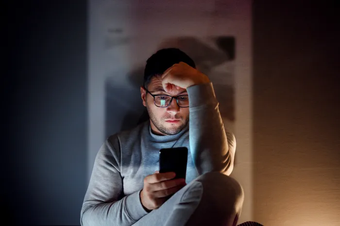 Person Texting Late at Night